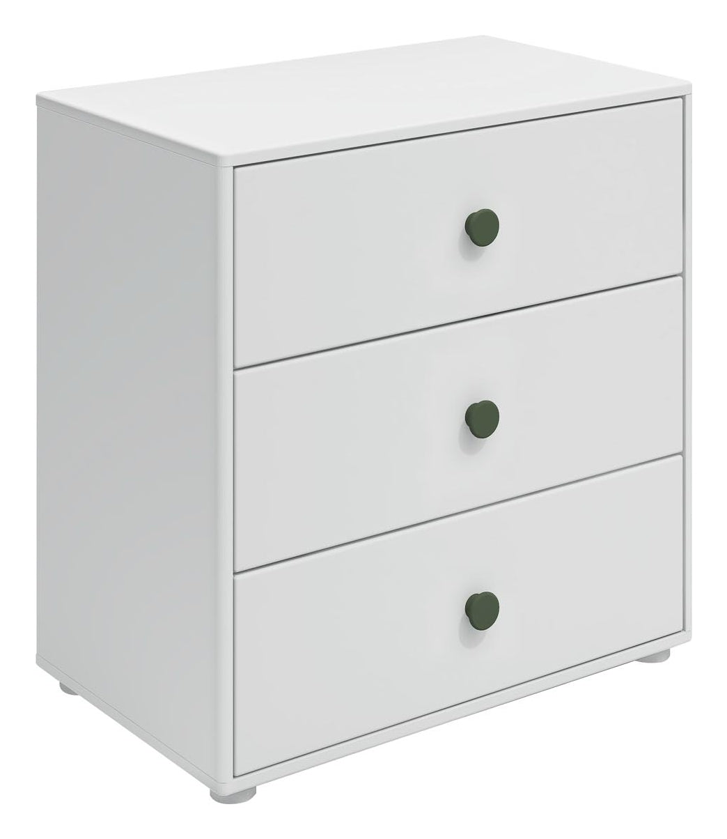 Roomie Chest w. 3 drawers, White/Green