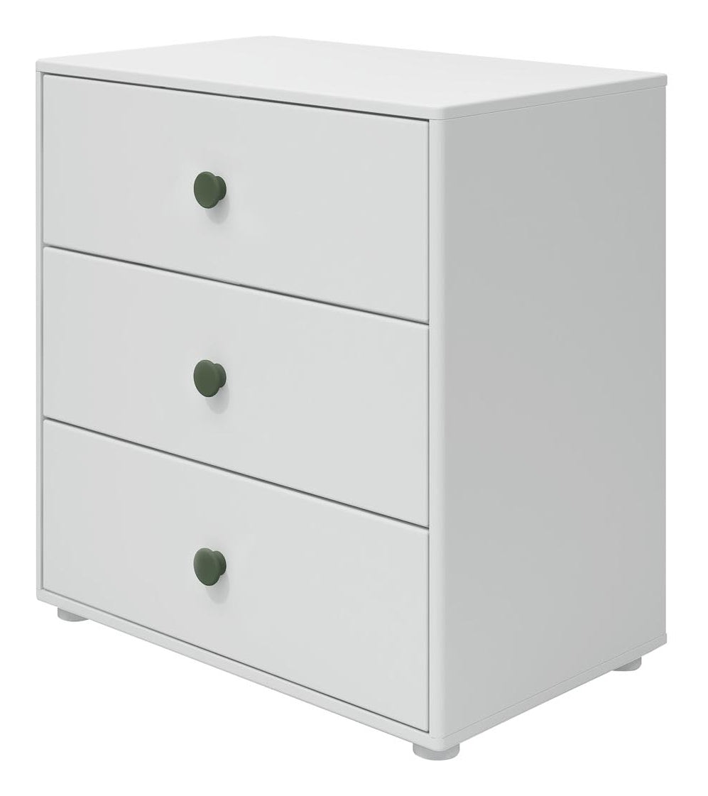 Roomie Chest w. 3 drawers, White/Green