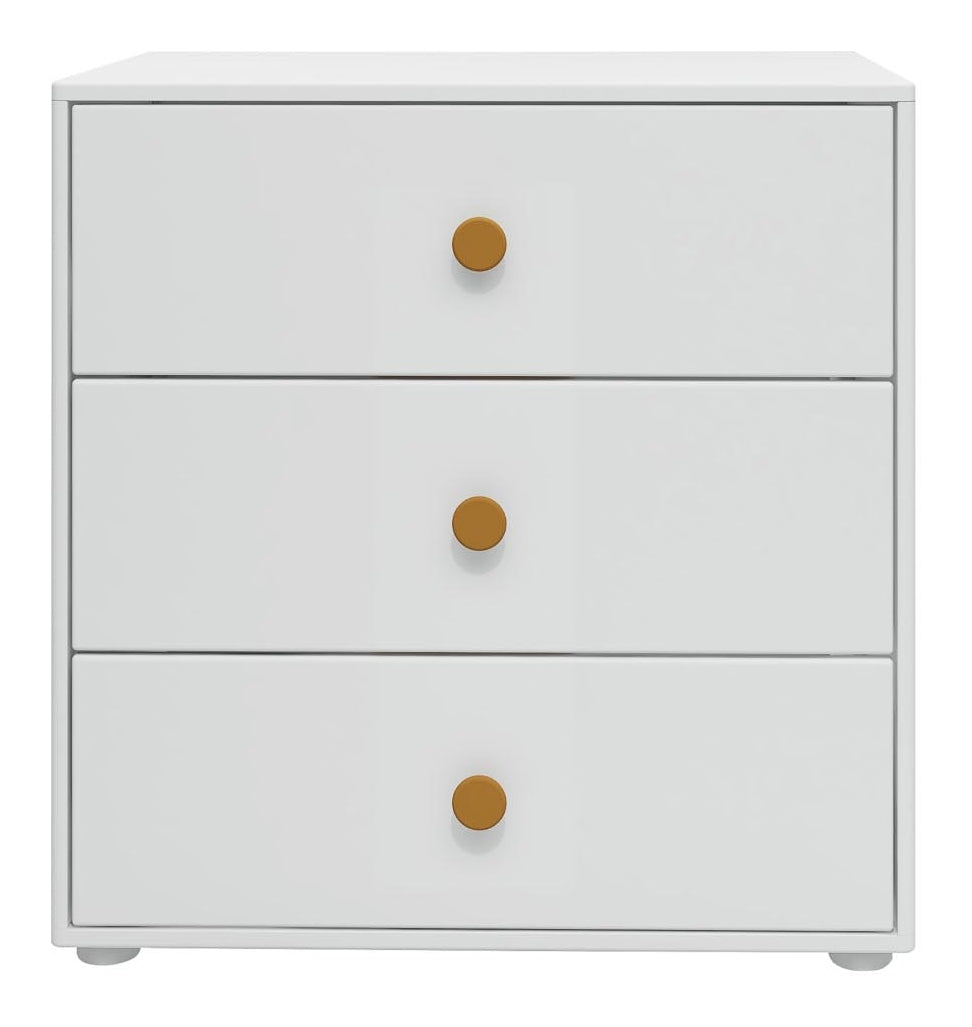 Roomie Chest w. 3 drawers, White/Yellow