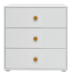 Roomie Chest w. 3 drawers, White/Yellow