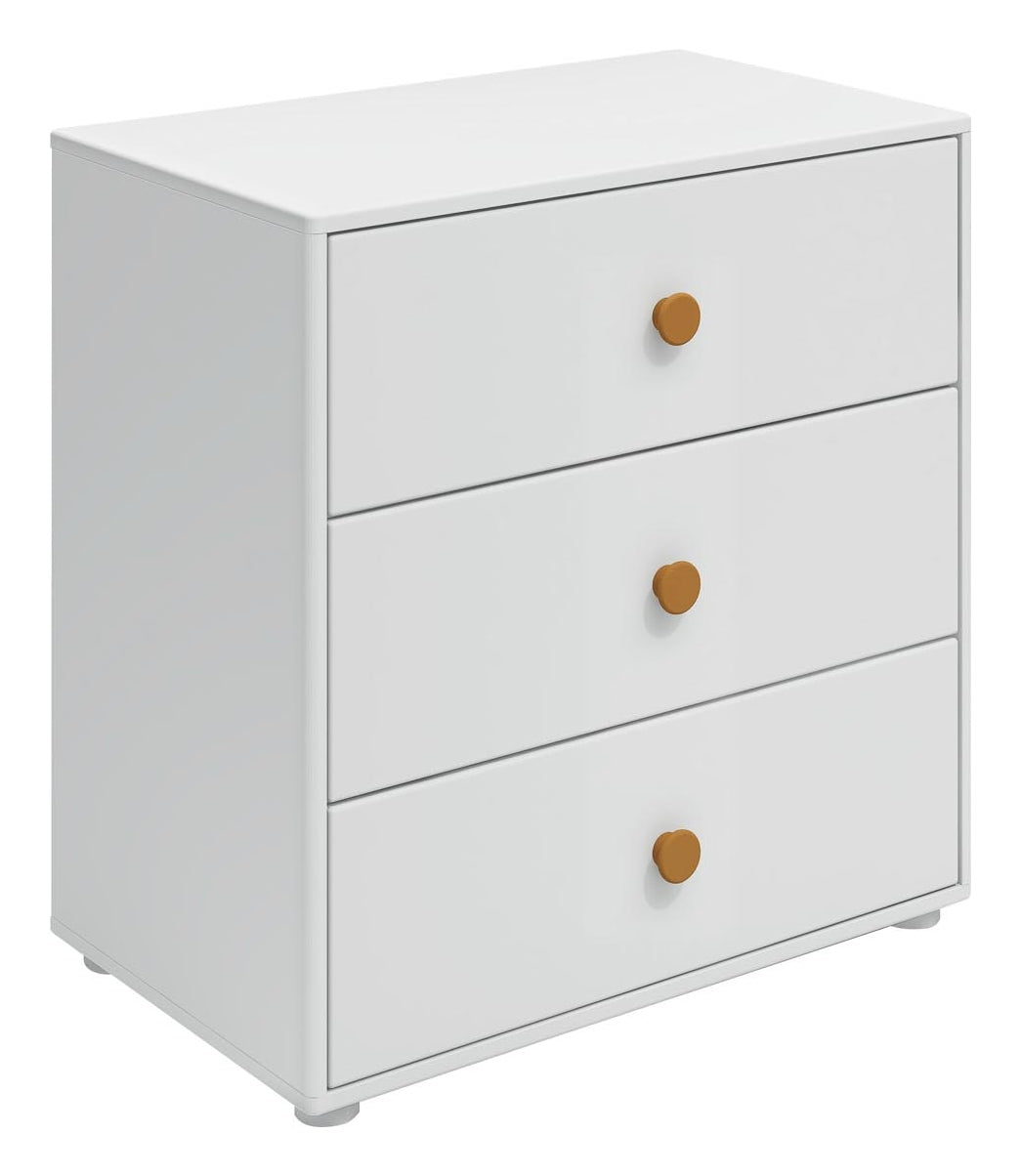 Roomie Chest w. 3 drawers, White/Yellow