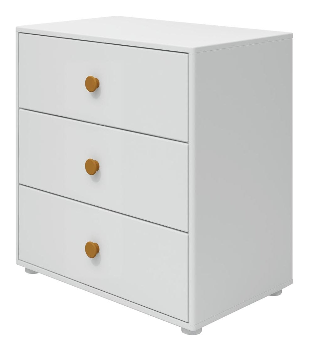 Roomie Chest w. 3 drawers, White/Yellow