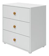 Roomie Chest w. 3 drawers, White/Yellow