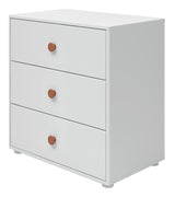 Roomie Chest w. 3 drawers, Pink/White