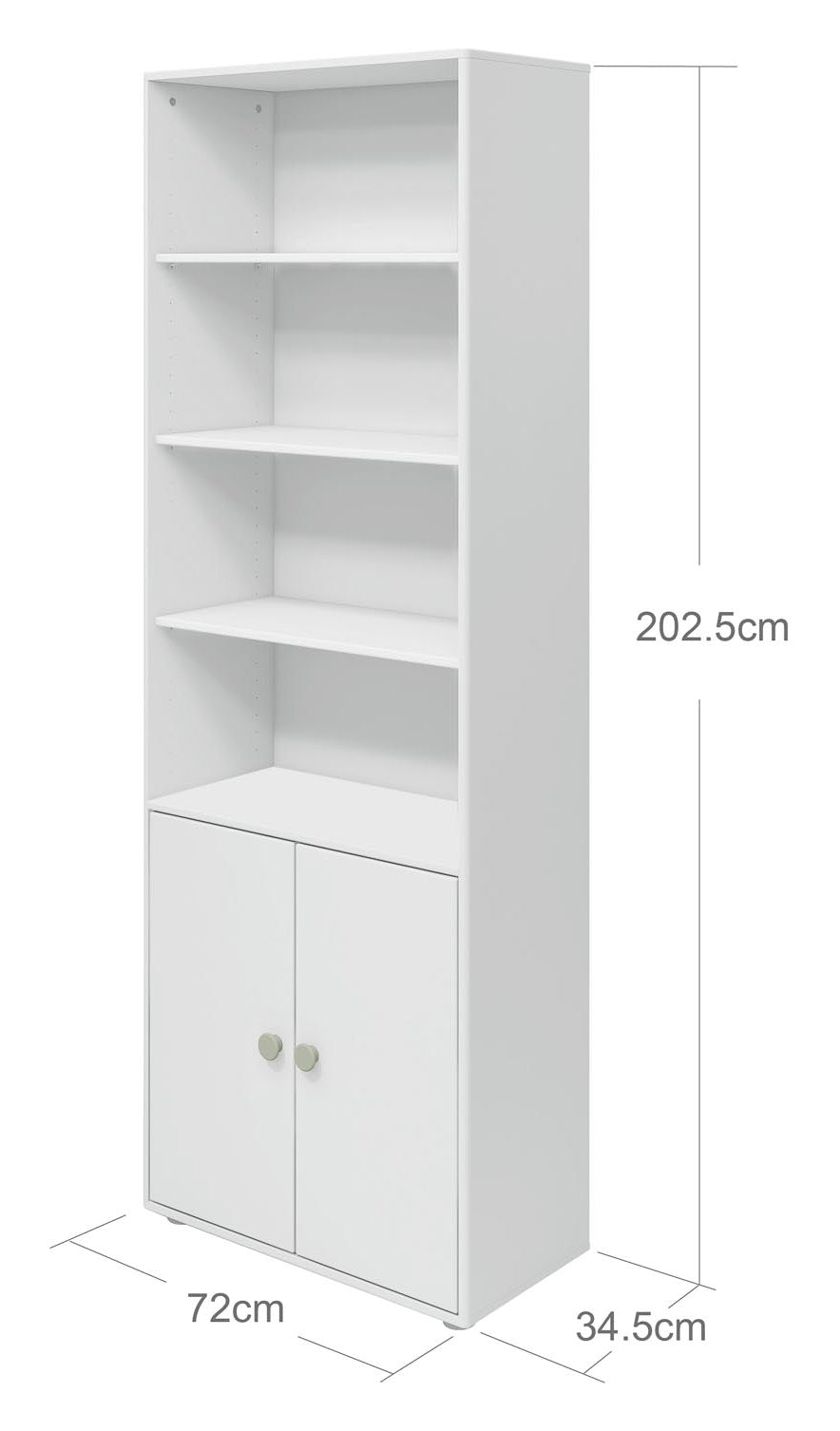 Roomie Maxi shelf with 2 doors, Green/White