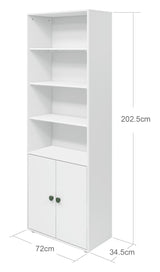 Roomie Maxi shelf with 2 doors, White/Green