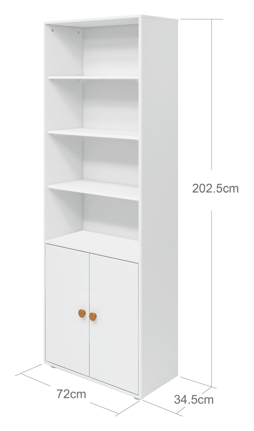 Roomie Maxi shelf with 2 doors, White/Yellow