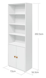 Roomie Maxi shelf with 2 doors, White/Yellow