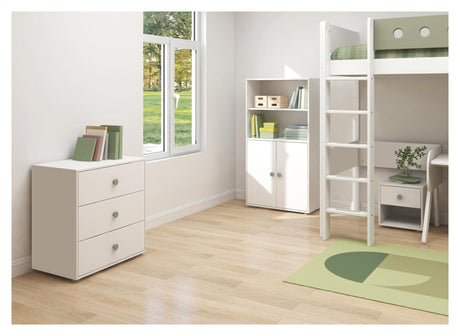 Roomie Midi shelf with 2 doors, Green/White