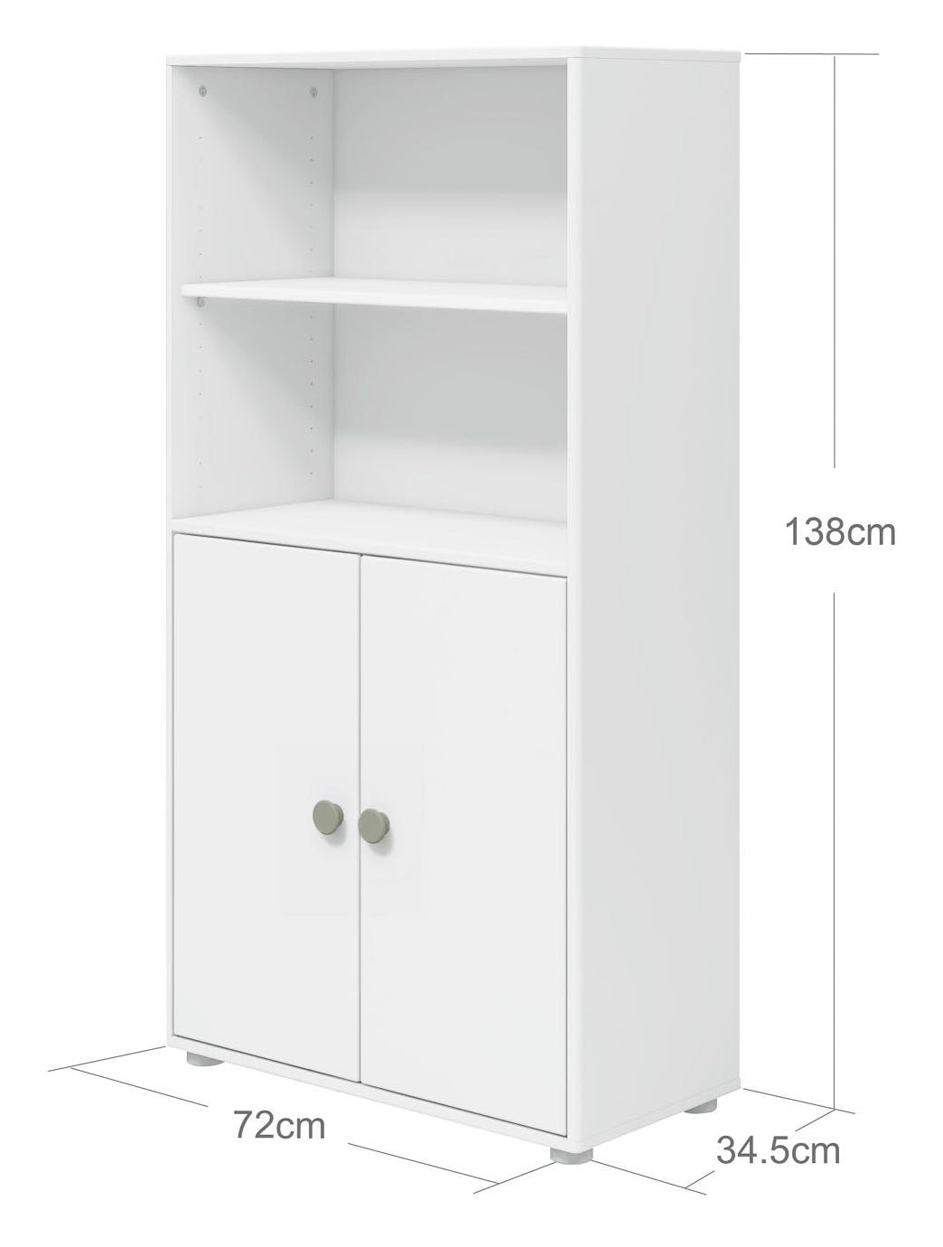 Roomie Midi shelf with 2 doors, Green/White