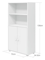 Roomie Midi bookcase with 2 doors, White