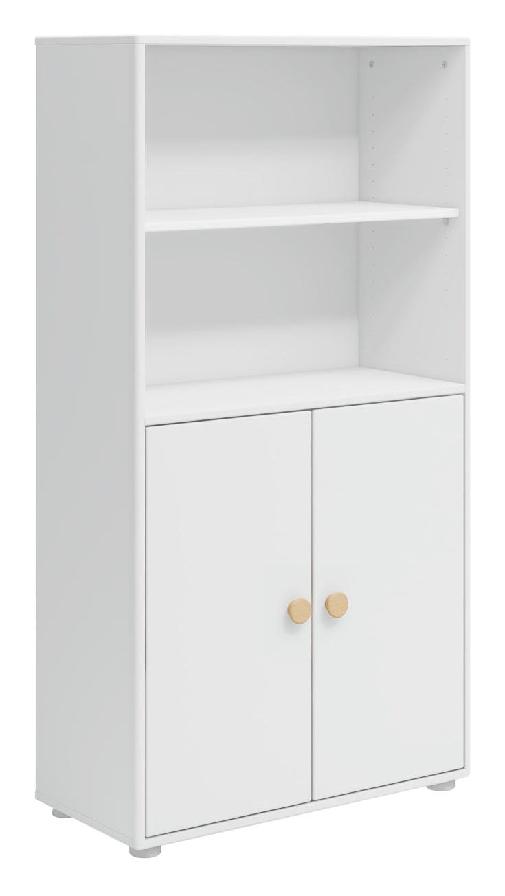 Roomie Midi bookcase with 2 doors, White/Oak