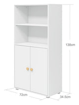 Roomie Midi bookcase with 2 doors, White/Oak