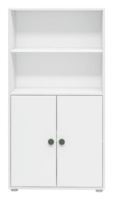 Roomie Midi bookcase with 2 doors, White/Green