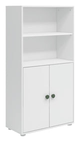 Roomie Midi bookcase with 2 doors, White/Green