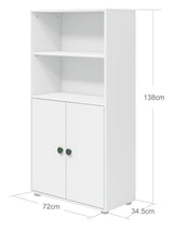 Roomie Midi bookcase with 2 doors, White/Green