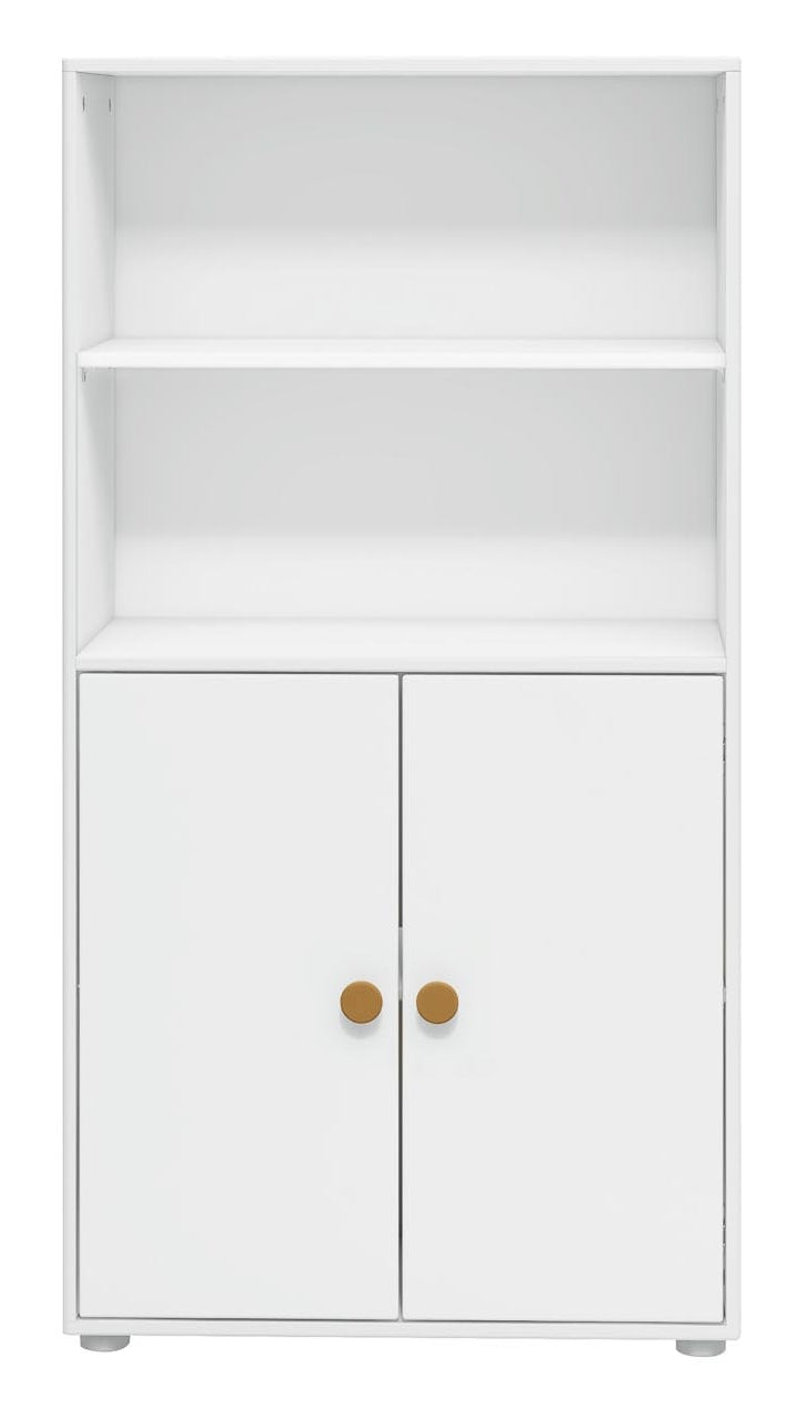 Roomie Midi shelf with 2 doors, White/Yellow