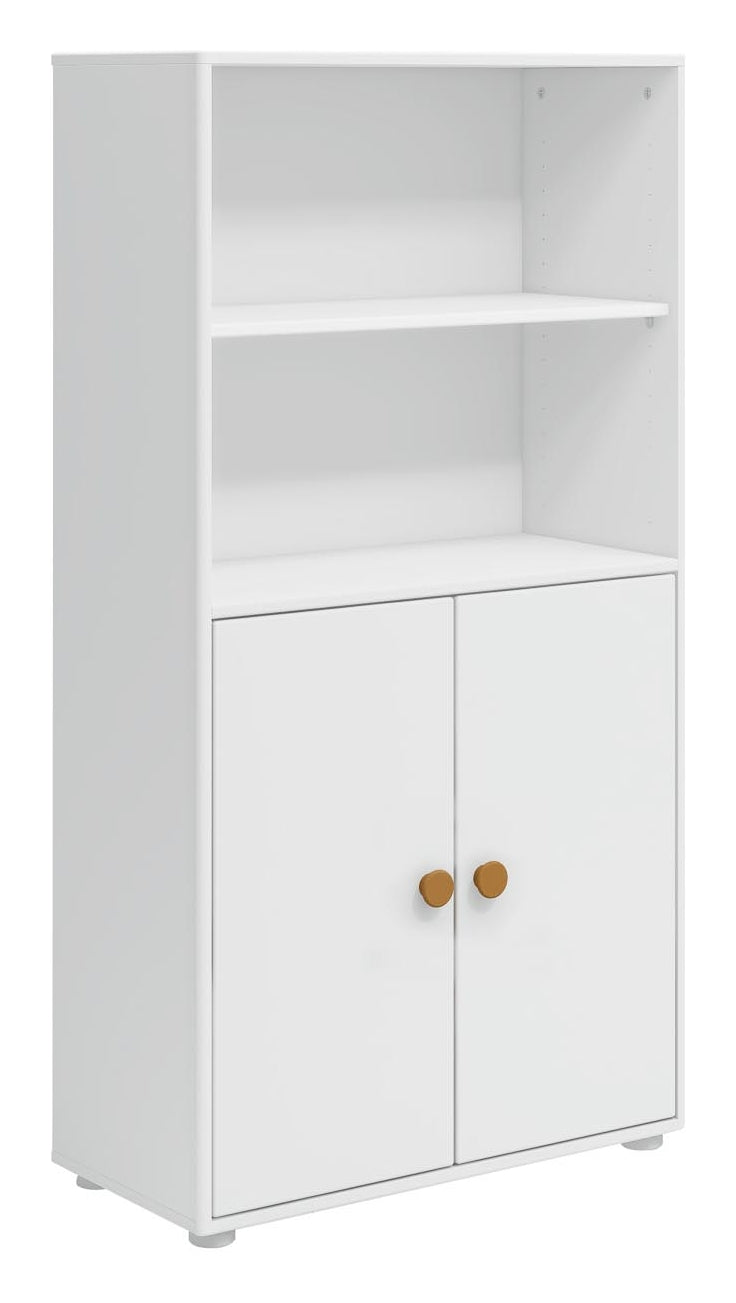 Roomie Midi shelf with 2 doors, White/Yellow