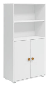 Roomie Midi shelf with 2 doors, White/Yellow