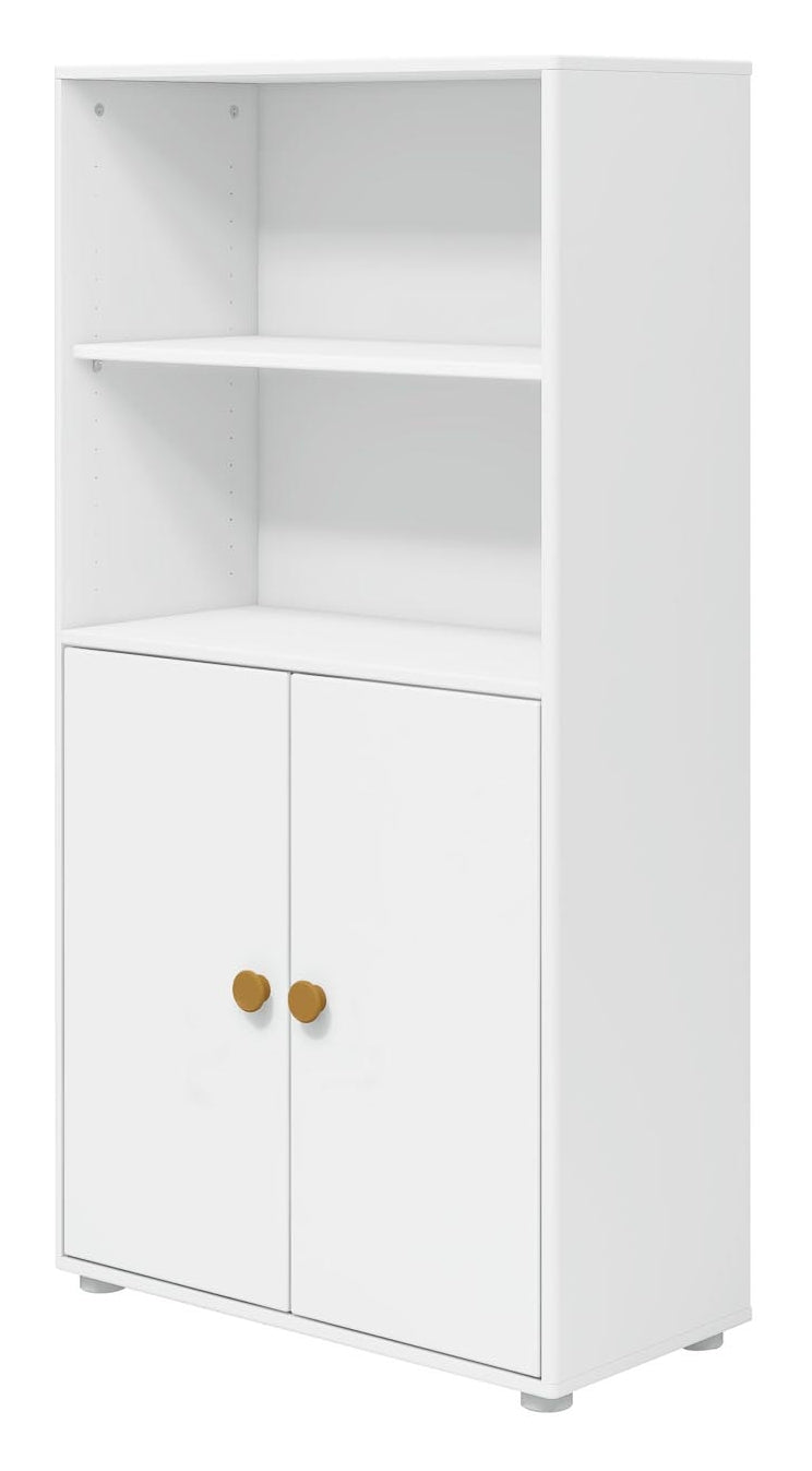 Roomie Midi shelf with 2 doors, White/Yellow