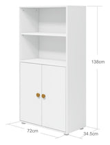 Roomie Midi shelf with 2 doors, White/Yellow