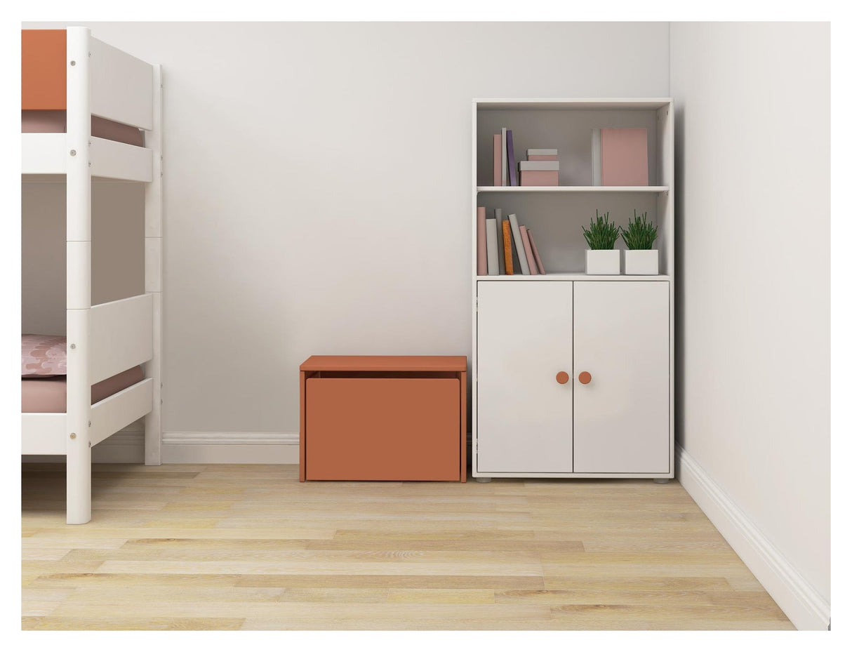 Roomie Midi shelf with 2 doors, Rosa/White