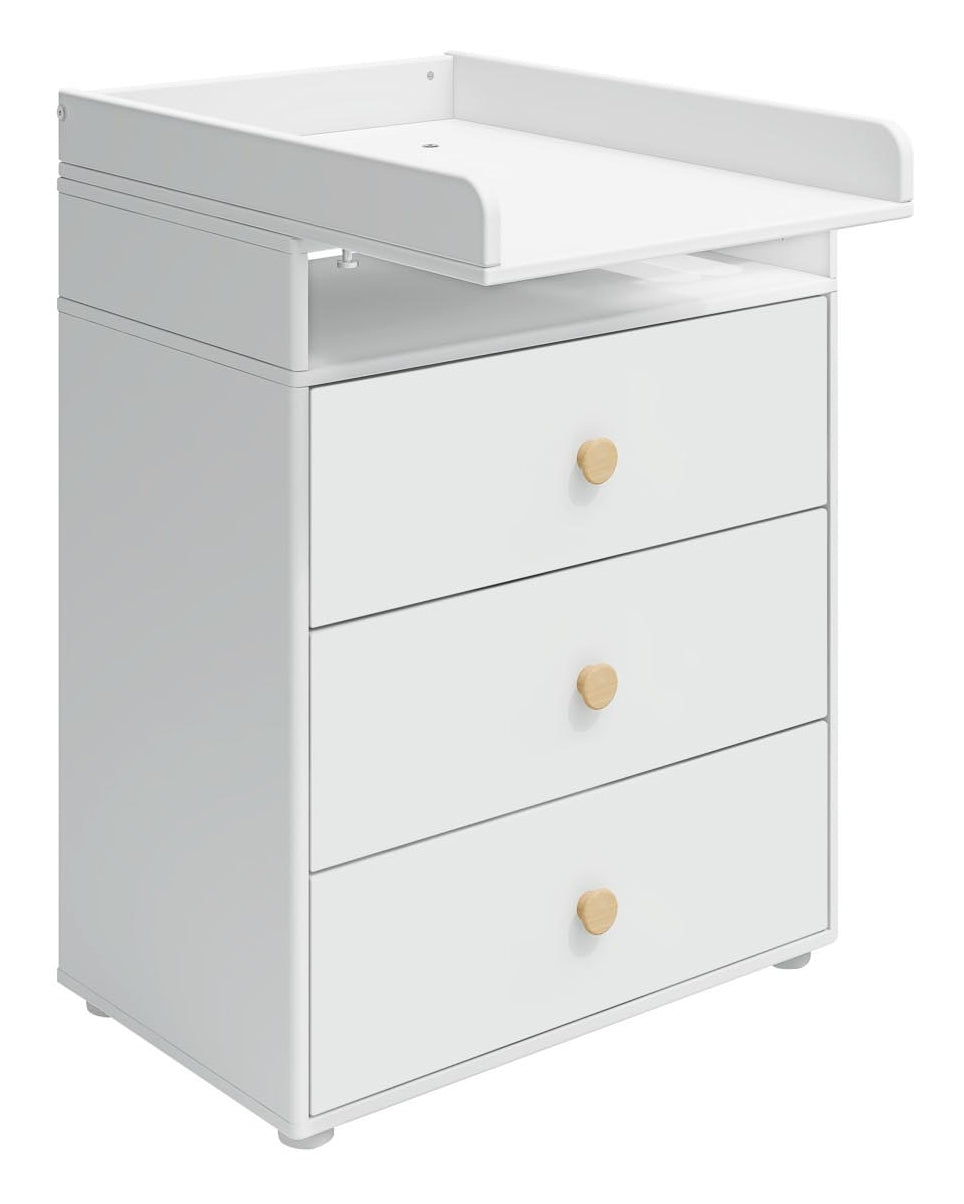 Roomie Changing table with 3 drawers, white/oak