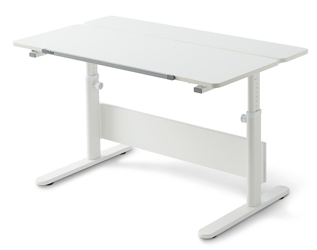 FLEXA Study EVO desk with front bezel, white