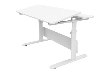 FLEXA Study EVO desk with front bezel, white