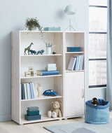 FLEXA Study Pine shelving with 3 shelves, White/white barb.