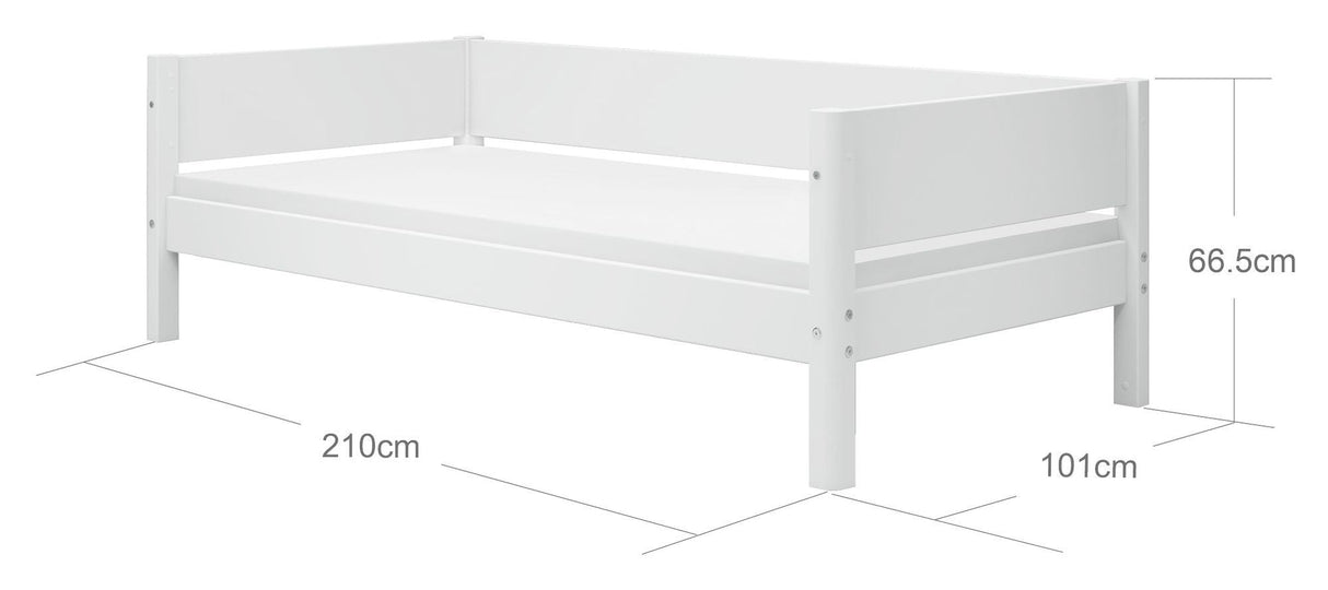 Flexa White Single bed with headboard, 200x90