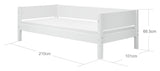 Flexa White Single bed with headboard, 200x90