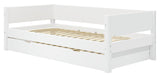 Flexa White Single bed with pull-out bed, 200x90