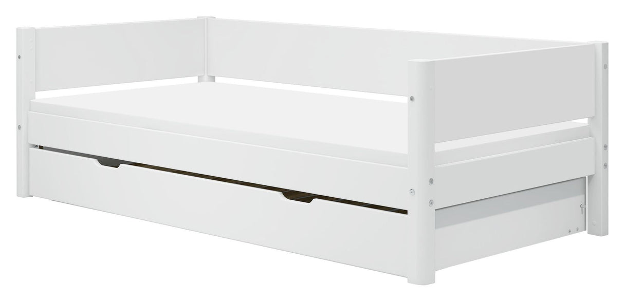 Flexa White Single bed with pull-out bed, 200x90