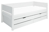 Flexa White Single bed with pull-out bed and drawers, 200x90