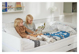 Flexa White Single bed with pull-out bed and drawers, 200x90