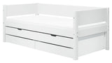 Flexa White Single bed with pull-out bed and drawers, 200x90