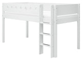 Flexa White Half High Bed, 200x90