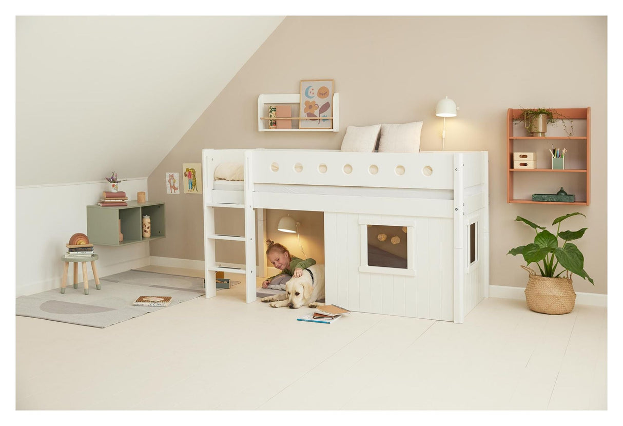 White Half-high bed, 200x90