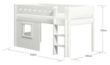 White Half-high bed, 200x90