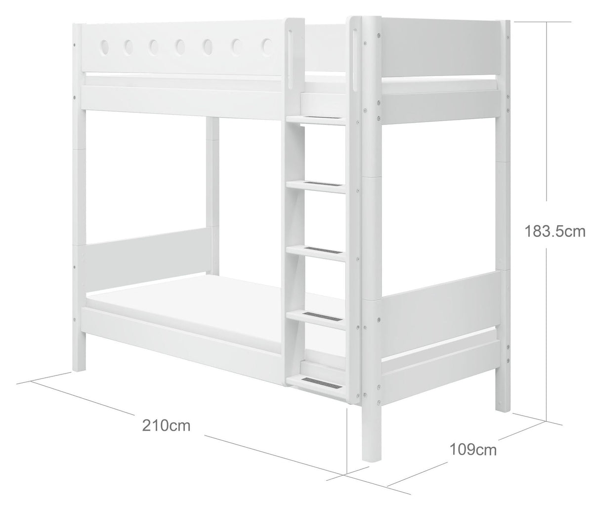 Flexa White High Bunk Bed, 200x90