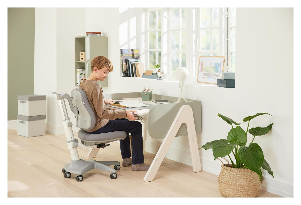 Woody Desk, Gray w. green/pine