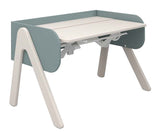 Woody Desk, Gray w. light teal/pine