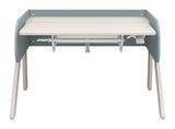 Woody Desk, Gray w. light teal/pine