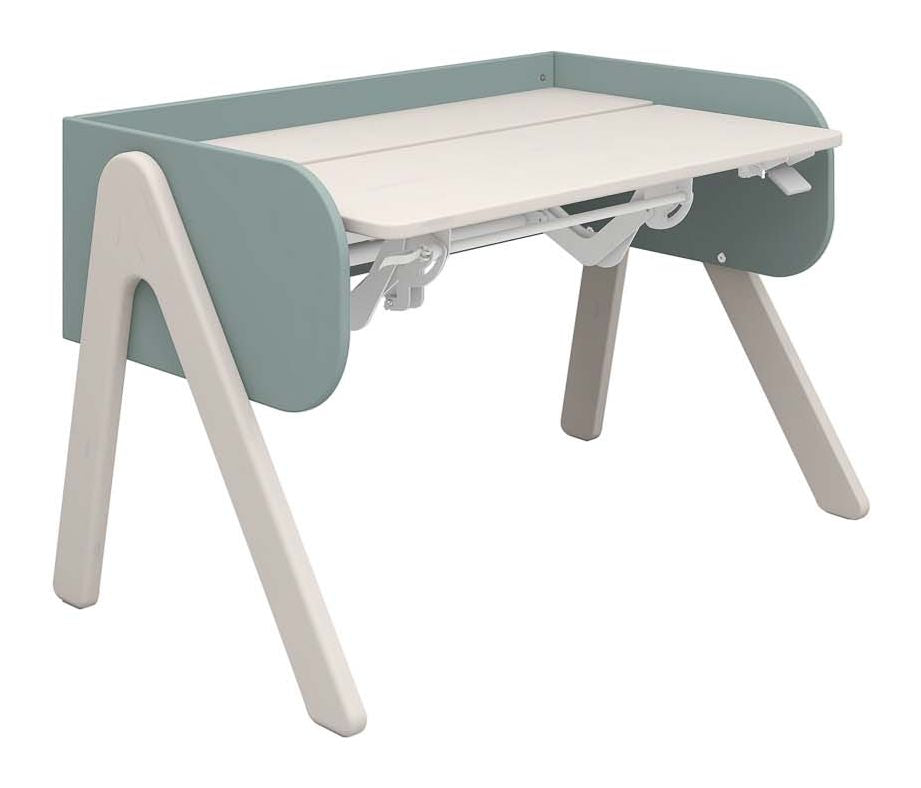 Woody Desk, Gray w. light teal/pine