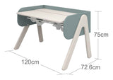 Woody Desk, Gray w. light teal/pine