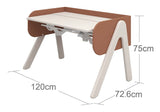 Woody Desk, Gray w. pink/pine