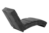 Flexy Chaise Long with dark gray velvet, Black legs