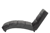 Flexy Chaise Long with dark gray velvet, Black legs