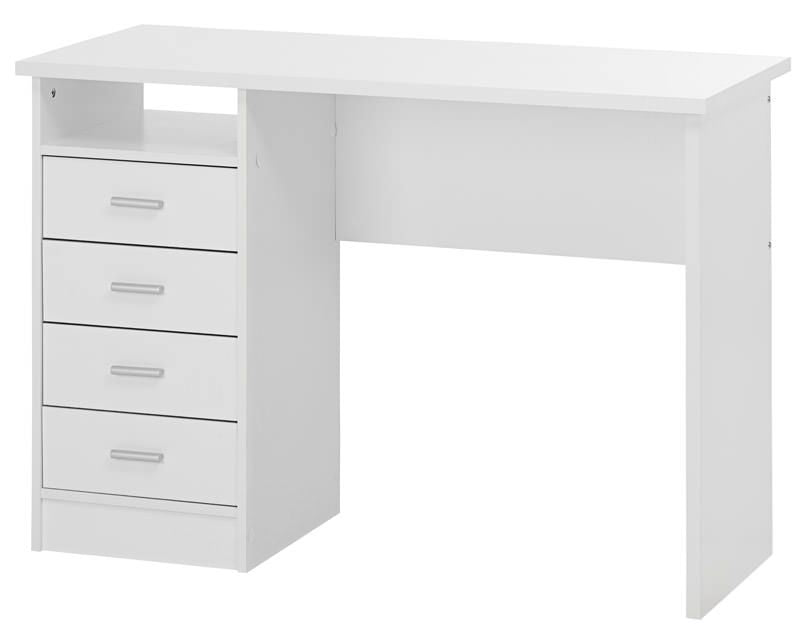 Function Desk - White w/4 drawers